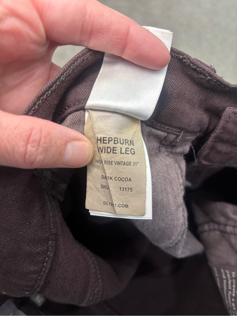 DL 1961 Hepburn Wide Leg High-Rise Vintage Dark Cocoa Brown Jeans Size 29 - Picture 2 of 14